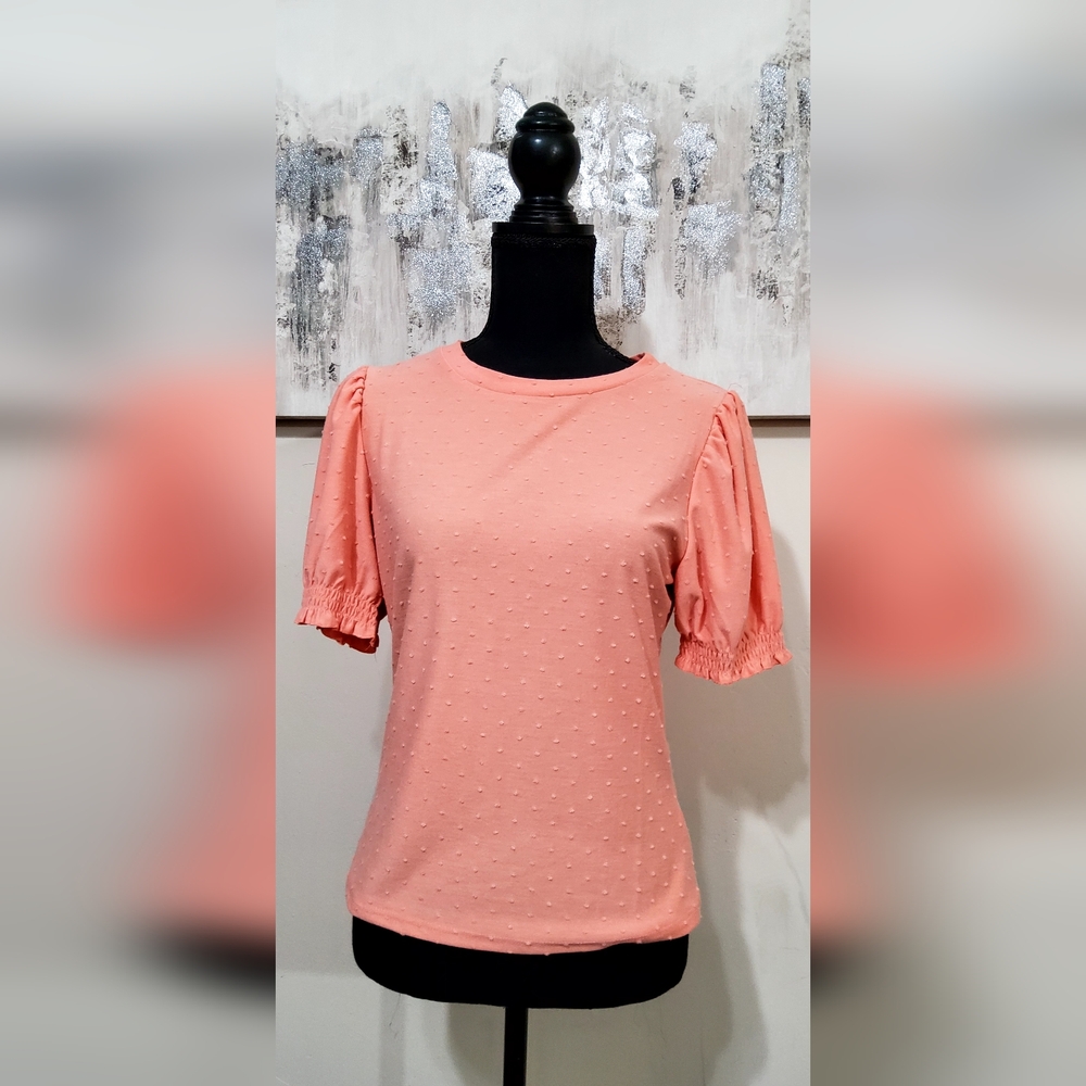 Iris Pink Puff Sleeve Ruffled Blouse